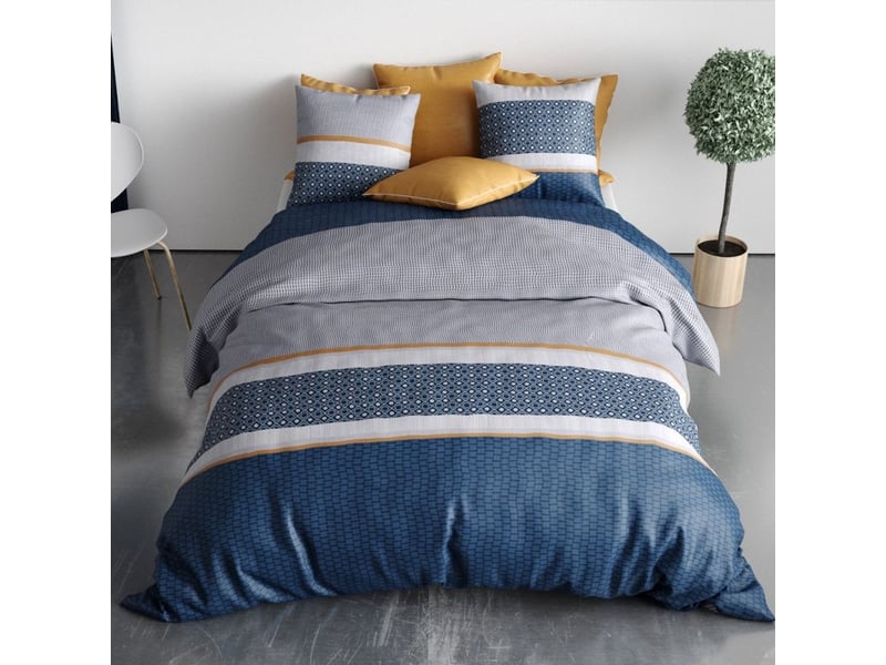  Housse de couette 260x240 zante + 2 taies coton 57 fils  - Conforama D