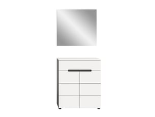 Ensemble vestiaire d'entrée 2pces canu (lxhxp : 80x190x37 cm) coloris gris basalte blanc