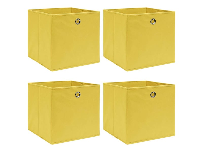  Boîtes de rangement 4 pcs jaune 32x32x32 cm tissu  - Conforama B