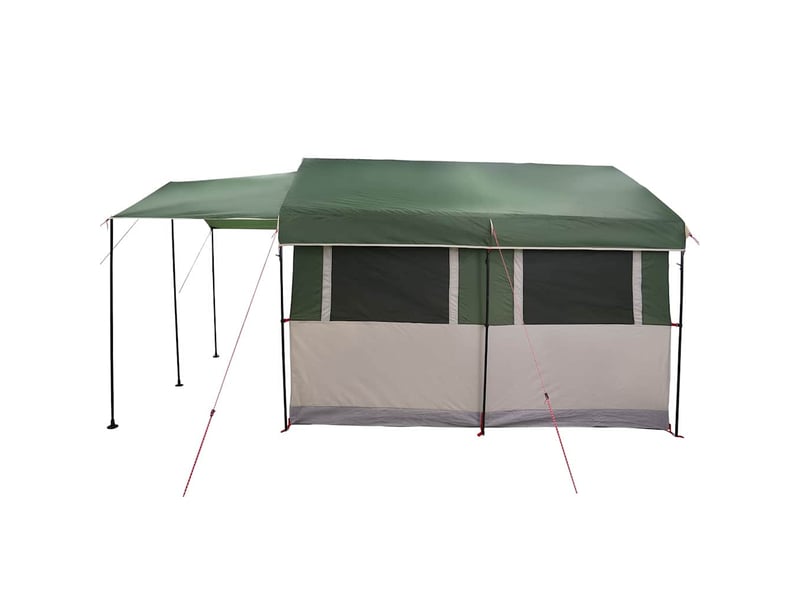  Tente de camping, tente familiale 4 personnes vert et blanc  - Conforama E