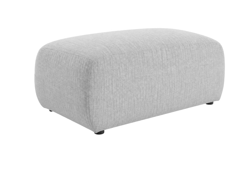  Portofino - pouf en tissu chenille gris clair 105x57x40  - Conforama E
