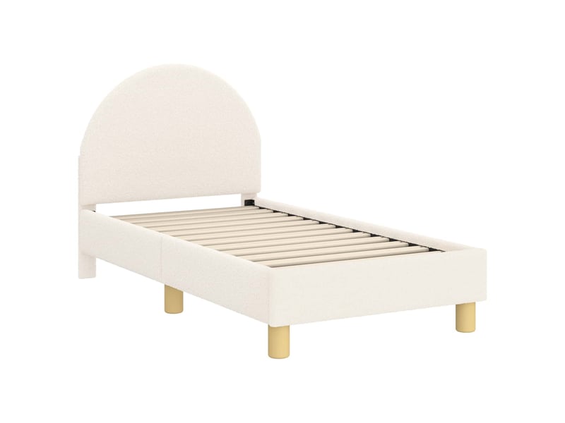 Lit simple- lit adulte - cadre de lit pour tout-petit avec tête de lit crème 70 x 140 cm - Conforama C