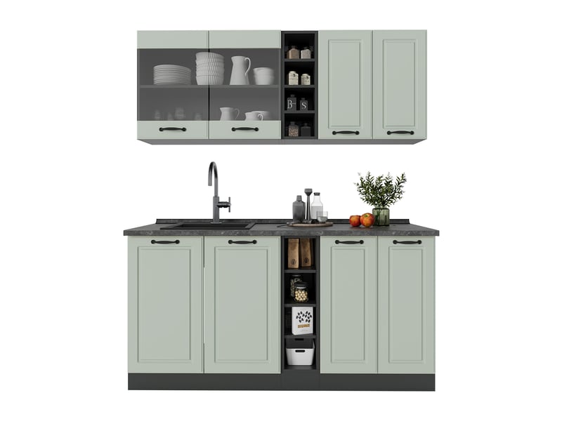 Vicco cuisine, mint campagneanthracite, 160cm sans plan de travail - Conforama E