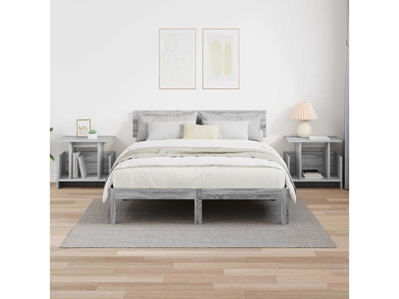  Meuble tv - banc tv - meuble de rangement 2 pcs gris sonoma bois d'ingénierie  - Conforama D