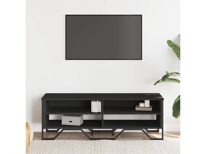  Meuble tv - banc tv - meuble de rangement noir 122x34x41 cm bois d'ingénierie  - Conforama C