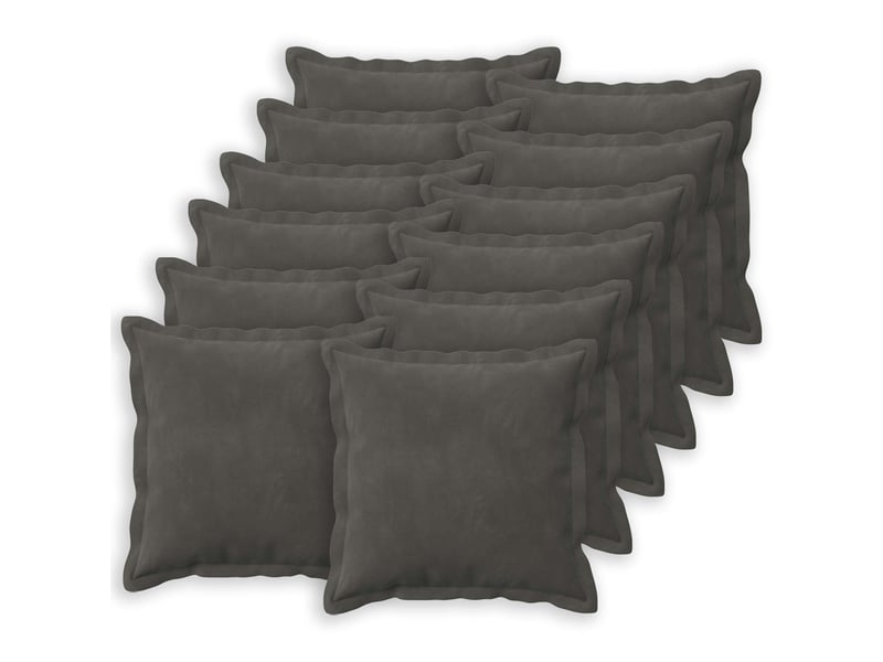  Lot de 12 coussins avec oreiller, coussins décoratifs houten gris foncé fløjl cf50991  - Conforama A
