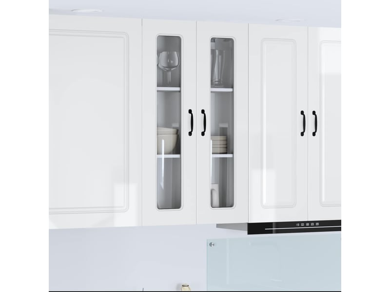 Meuble mural de cuisine | armoire de cuisine blanc brillant shl9485 - Conforama B