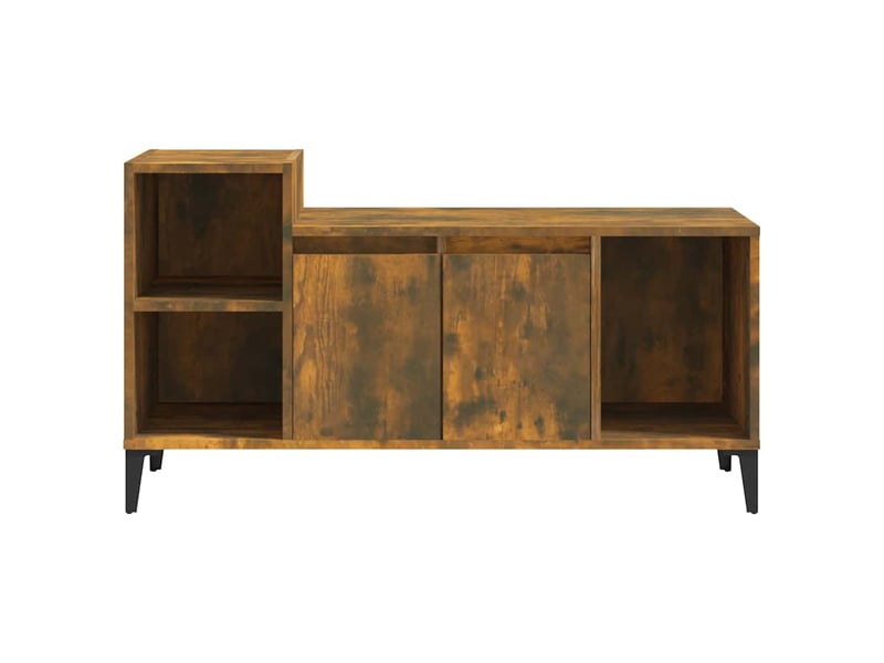  Meuble tv - banc tv - meuble de rangement chêne fumé 100x35x55 cm bois d'ingénierie  - Conforama E