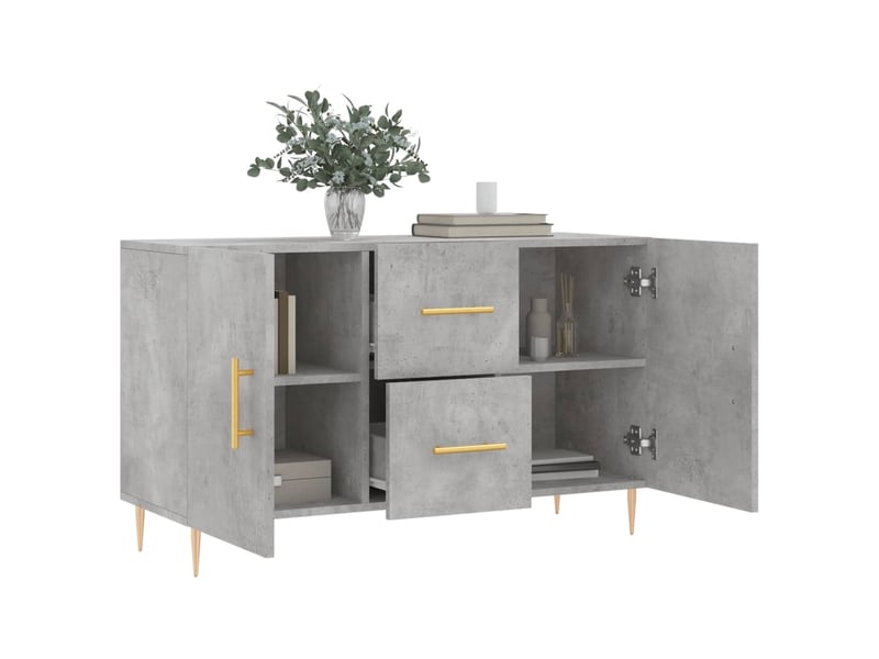  Buffet - bahut - meuble de rangement gris béton 100x36x60 cm bois d'ingénierie  - Conforama D