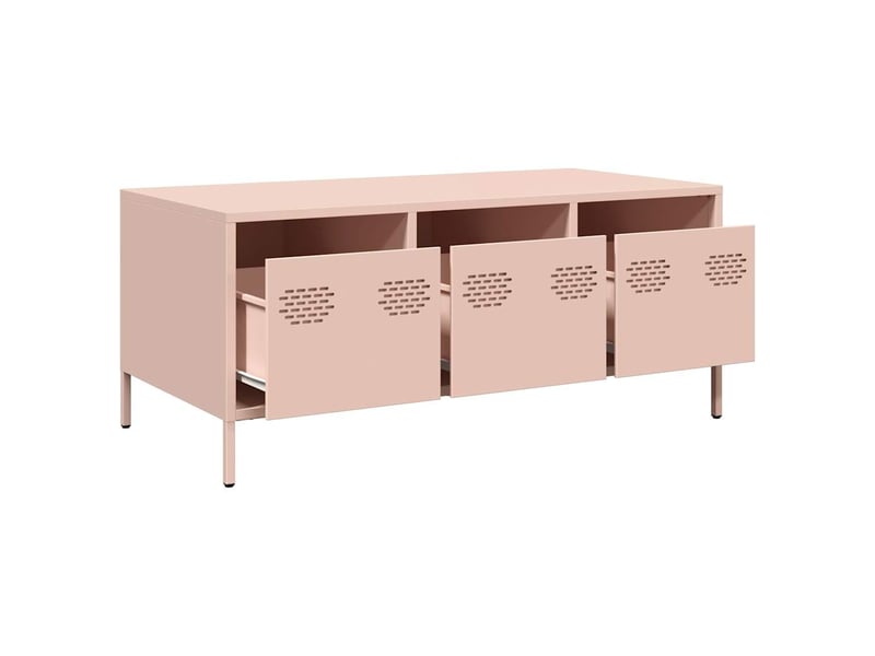  Table basse - table de salon - table à thé rose 101,5x50x43,5 cm acier laminé à froid  - Conforama E