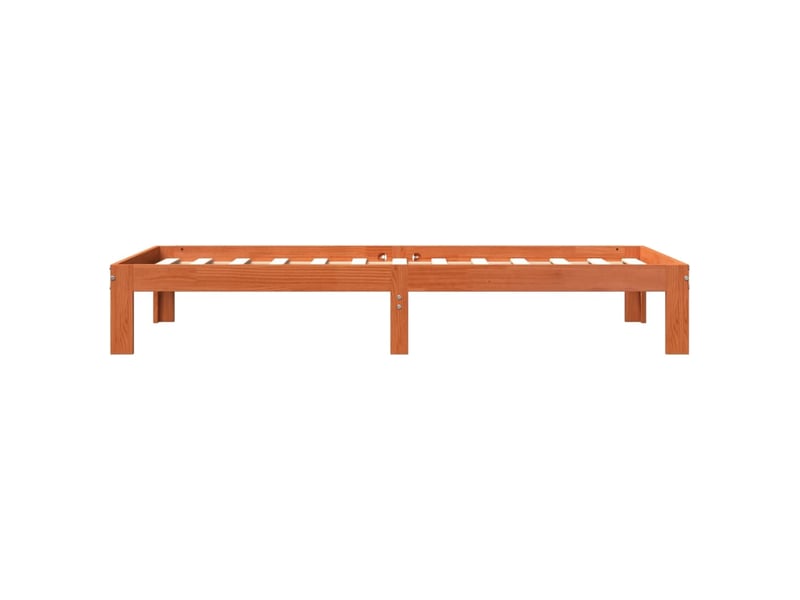  Lit simple- lit adulte -  cadre de lit sans matelas  marron 100x200cm bois pin massif  - Conforama D