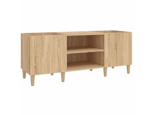 Meuble à disques chêne sonoma 121x38x48 cm bois d'ingénierie