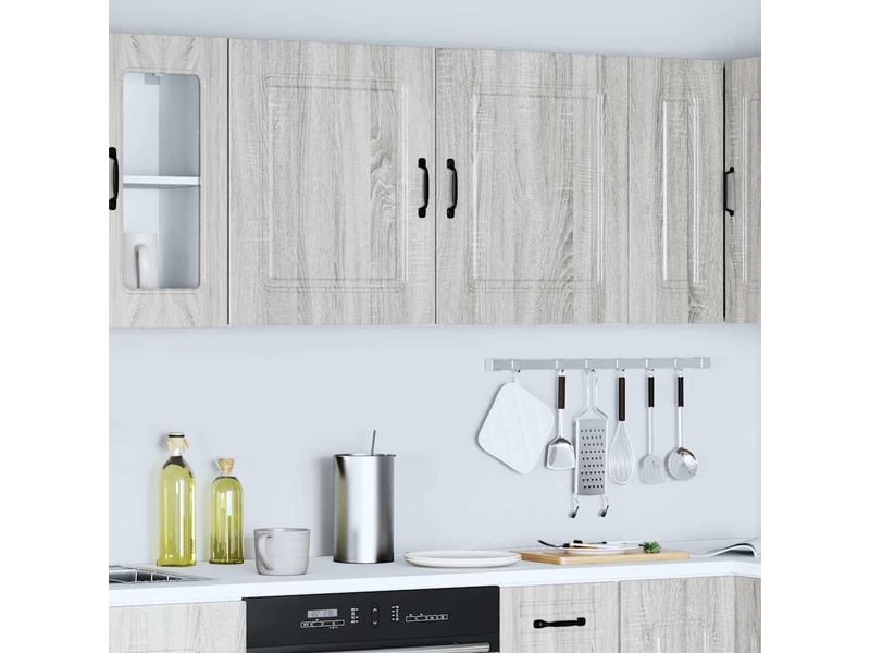  Meuble de rangement, armoires murales de cuisine kalmar gris sonoma en bois d'ingénierie  - Conforama C