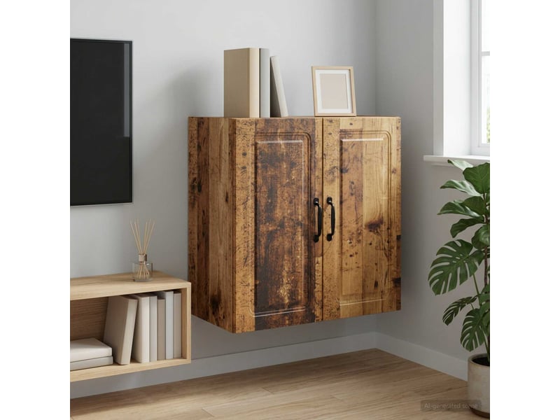  Armoire murale salon, meuble de rangement 59x31x60 cm bois d'ingénierie bois ancien shl944  - Conforama B