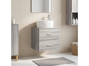 Vanité de lavabo mural, meuble de rangement sonoma gris 49.5x44.5x66 cm shl3962