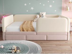 Lit avec rangement 140x200 cm LEYTN   coloris bicolore