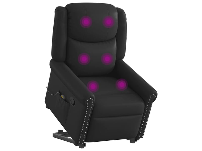  Vidaxl fauteuil de massage inclinable noir brillant similicuir  - Conforama A