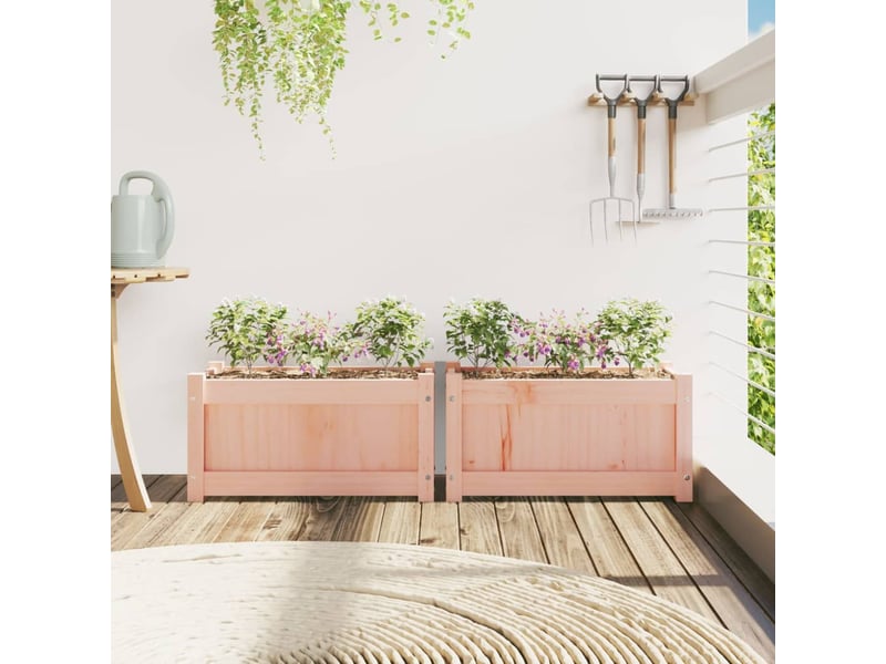  Jardinière - bac à fleurss 2 pcs bois massif douglas  - Conforama C
