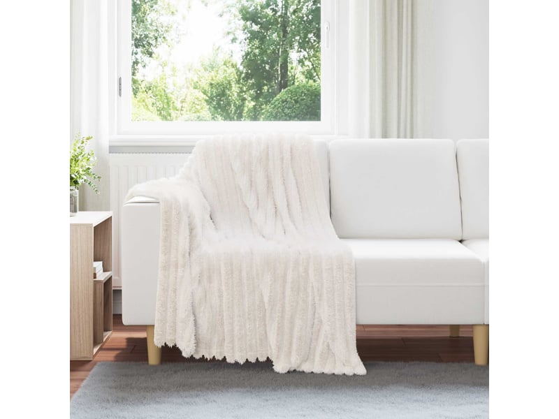  Plaid canapé crème 150x130 cm 0.45 kg polaire  - Conforama B