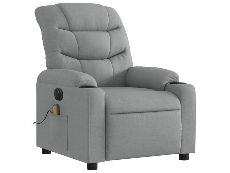  Fauteuil de massage inclinable électrique gris clair tissu shl22725  - Conforama D