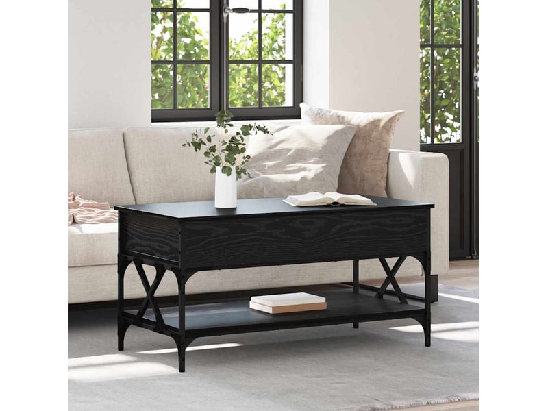  Table basse - table de salon - table à thé chêne noir 100 x 50 x 50 cm bois d'ingénierie  - Conforama B