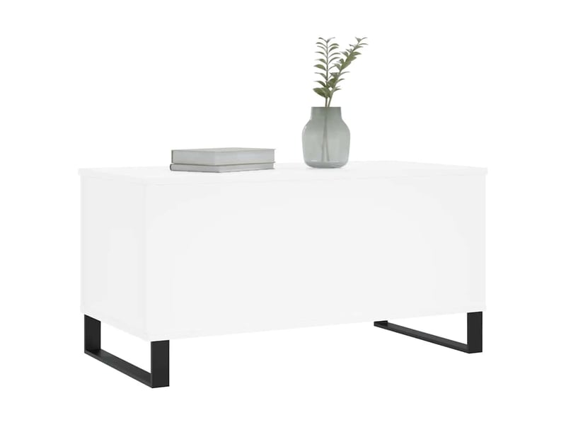  Table basse - table de salon - table à thé blanc 90x44,5x45 cm bois d'ingénierie  - Conforama D