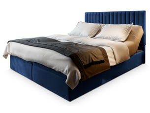 Lit avec rangement 140x200 cm <strong>MASSENO</strong> <strong></strong> coloris bleu