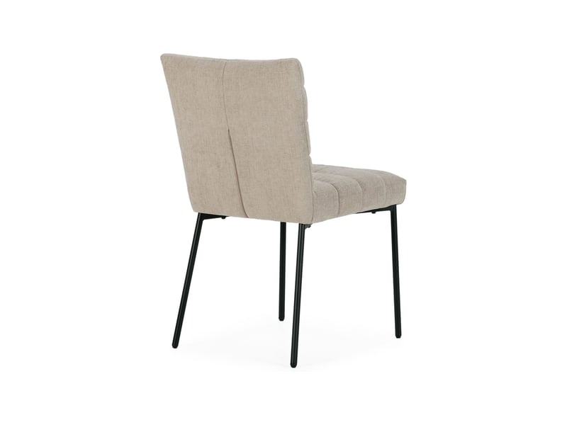  Lot de 4 chaises repas 48x58x86 cm en tissu beige et noir - kulpa  - Conforama E