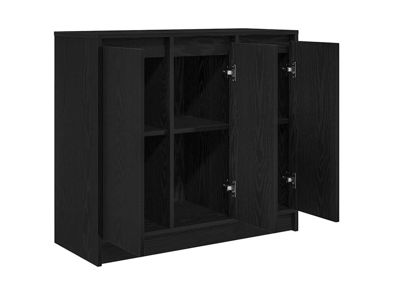  Buffet - bahut - meuble de rangement chêne noir 85x34x76 cm bois d'ingénierie  - Conforama E