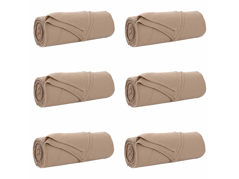  Couverture jetée de canapé 6 pcs camel 210x140 cm 2.48 kg polaire  - Conforama A