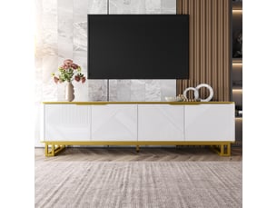 Meuble tv coloris blanc 160 cm MERAX meuble tv blanc