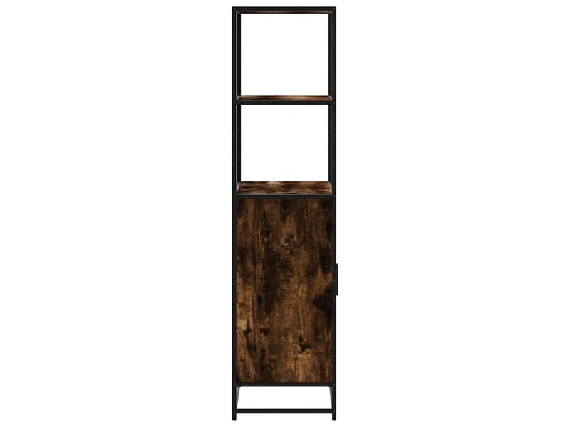  Buffet haut - bahut - meuble de rangement chêne fumé 68x35x139 cm bois d'ingénierie métal  - Conforama E