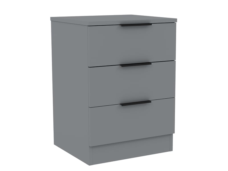  Table de chevet trega 3 tiroirs, commode de nuit, chambre, rangement, 50x39x28cm, gris 3332098 - Conforama A