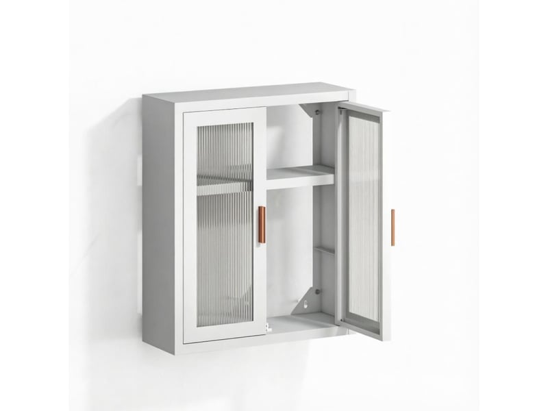  Meuble mural haut salle de bain, 2 portes, étagère intérieure réglable, rangement  - Conforama A