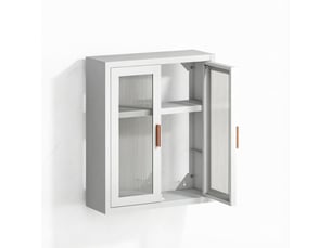 Meuble mural haut salle de bain, 2 portes, étagère intérieure réglable, rangement