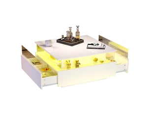 Table basse carré(e) coloris blanc <strong>KORFEE</strong> <strong></strong> - 70 cmx70 cm