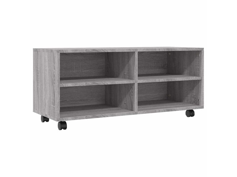  Meuble tv - banc tv - meuble de rangement sur roulettes sonoma gris 90x35x35 cm bois ingénierie  - Conforama A
