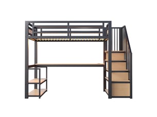 Lit mezzanine 90x200 cm MAISONORA coloris noir
