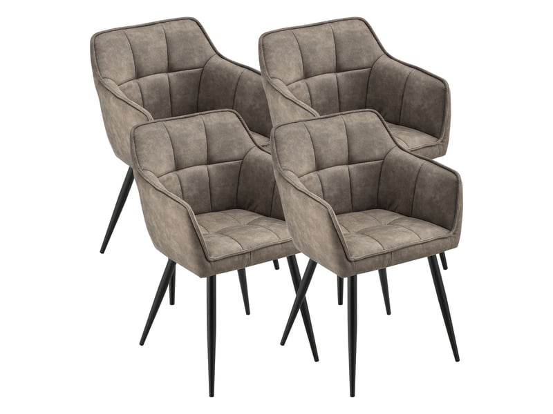  Lot de 4 chaises de salle à manger birmingham 82 x 60 x 59 cm taupe noir [en.casa] Birmingham - Conforama A