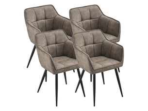 Lot de 4 chaises de salle à manger birmingham 82 x 60 x 59 cm taupe noir [en.casa]