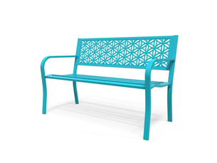 Banc de jardin en métal, banc de parc en fer, résistant 250 kg, intempéries, pour balcon, jardin, terrasse, 127×61×84cm, bleu