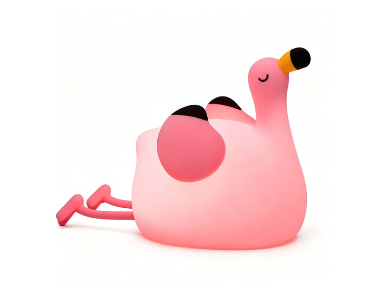  Veilleuse enfant flamant rose – lampe led dimmable, rechargeable, silicone doux, cadeau bébé, décoration chambre  - Conforama A