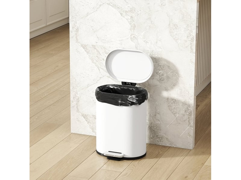  Poubelle à pédale 12 l blanc, métal et fermeture douce  - Conforama B