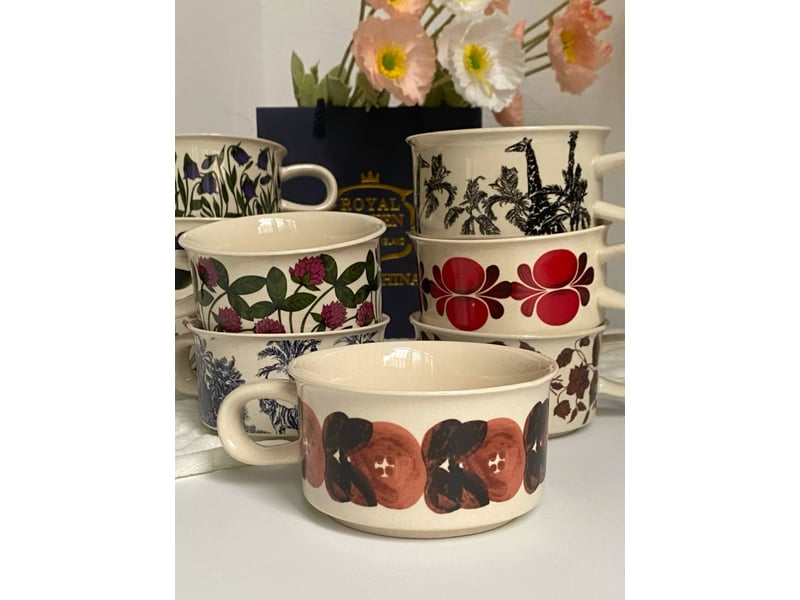  Tasse en céramique, motif fleur boule de feu, 270 ml, à l’unité  - Conforama B