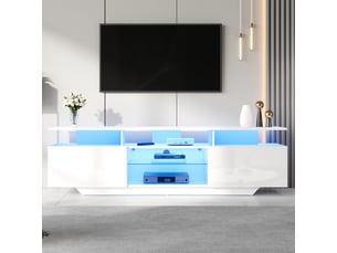 Meuble tv coloris blanc 160 cm <strong></strong>  <strong></strong>