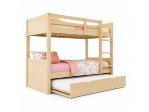 Lit superposé 90x200 cm OKMYHOME   coloris naturel