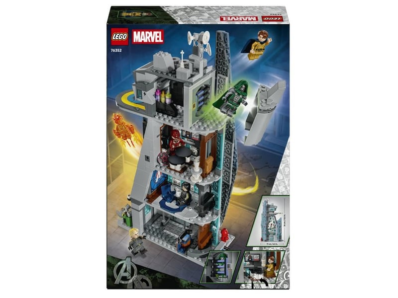  Lego marvel avengers 76352 new avengers tower doomsday 954 pieces avec 6 minifigures 76352 - Conforama D