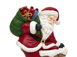 Père noël à la cheminée h. 75 cm pour l'extérieur