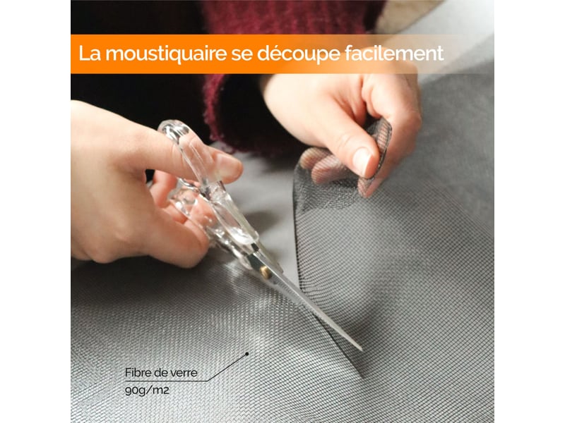  Moustiquaire découpable, ajustable pour porte ou fenêtre - 120 x 250 cm - noir  - Conforama C
