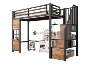 Lit mezzanine 90x200 cm    coloris noir